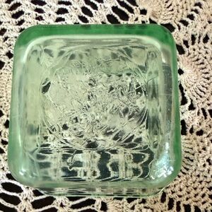 Square Light Green Glass Trinket Dish